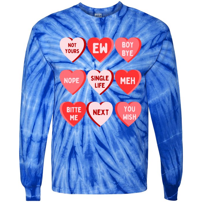 Funny Anti Valentines Day Single Af Gift For Galentines Day Cute Gift Tie-Dye Long Sleeve Shirt