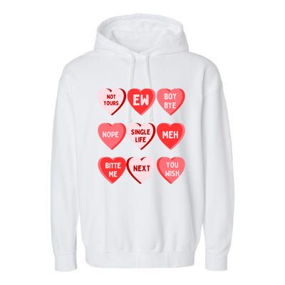 Funny Anti Valentines Day Single Af Gift For Galentines Day Cute Gift Garment-Dyed Fleece Hoodie