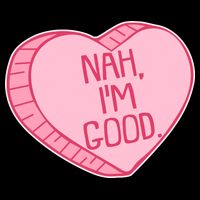 Funny Anti Valentines Day Nah I'm Good Candy Heart Flexfit Unipanel Trucker Cap