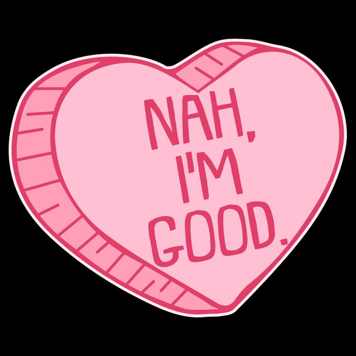 Funny Anti Valentines Day Nah I'm Good Candy Heart Flexfit Unipanel Trucker Cap