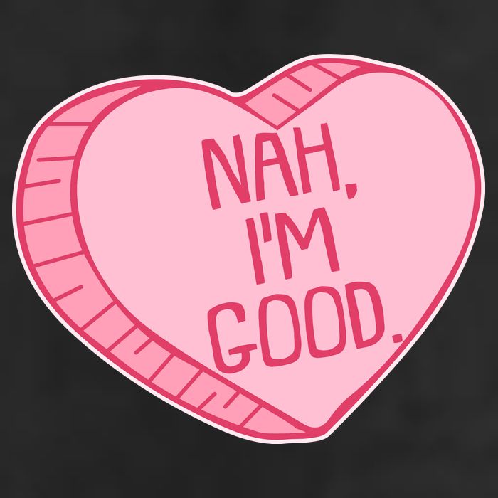 Funny Anti Valentines Day Nah I'm Good Candy Heart Adult Drive Performance Visor