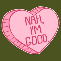 Funny Anti Valentines Day Nah I'm Good Candy Heart Sustainable Bucket Hat