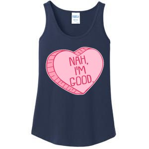 Funny Anti Valentines Day Nah I'm Good Candy Heart Ladies Essential Tank