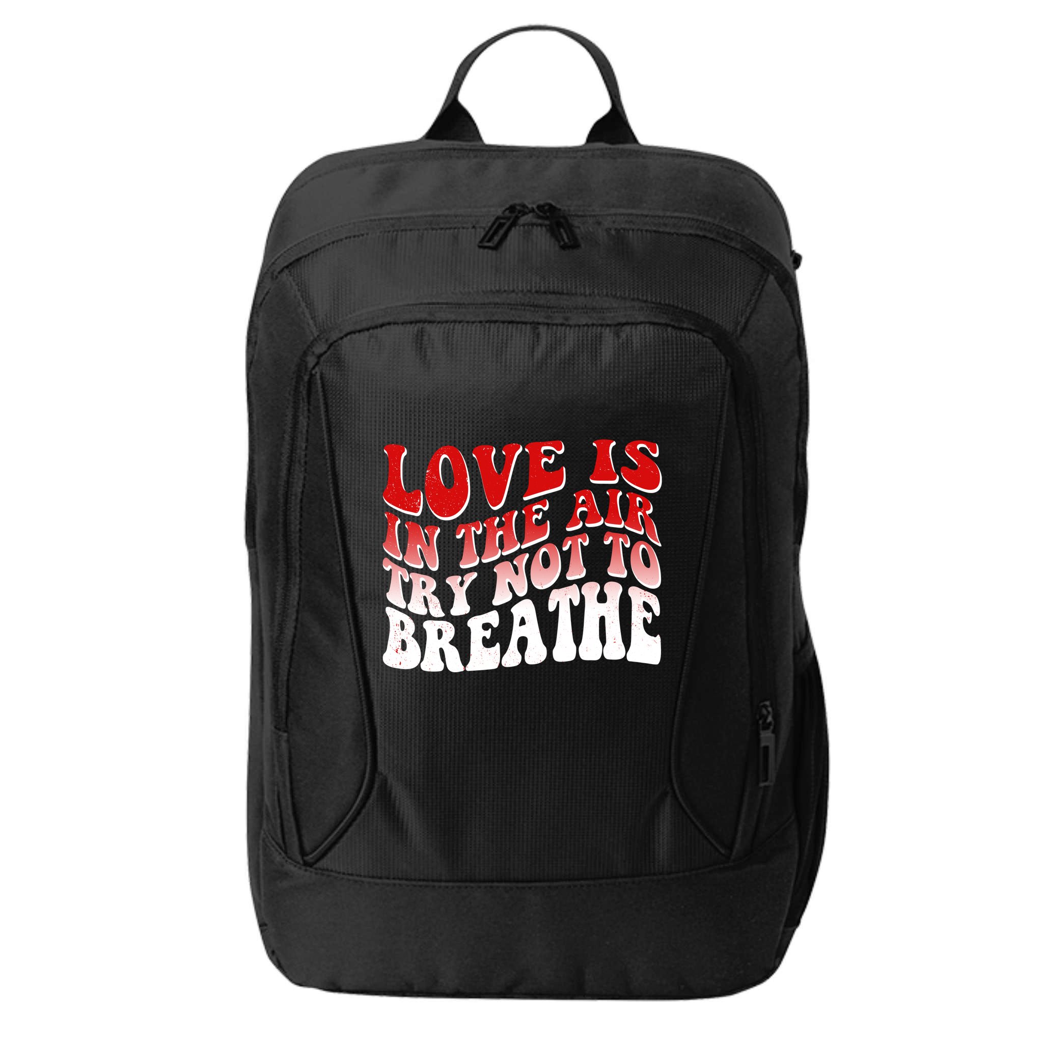 Funny Anti Valentine Love Is In The Air Try Not To Breathe City Backpack