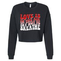 Funny Anti Valentine Love Is In The Air Try Not To Breathe Cropped Pullover Crew