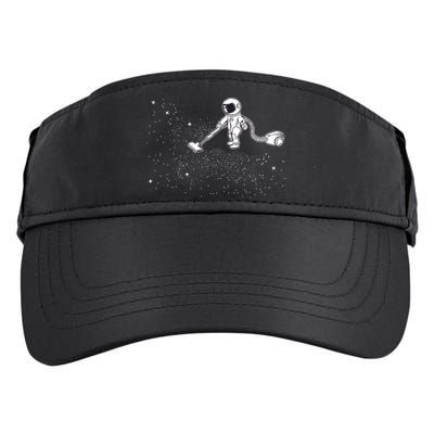 Funny Astronaut Vacuuming Galaxy Stars Adult Drive Performance Visor