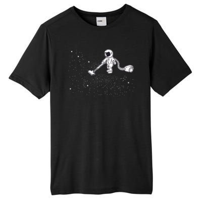 Funny Astronaut Vacuuming Galaxy Stars Tall Fusion ChromaSoft Performance T-Shirt