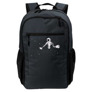 Funny Astronaut Vacuuming Galaxy Stars Daily Commute Backpack