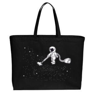 Funny Astronaut Vacuuming Galaxy Stars Cotton Canvas Jumbo Tote