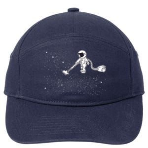 Funny Astronaut Vacuuming Galaxy Stars 7-Panel Snapback Hat