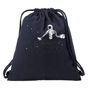 Funny Astronaut Vacuuming Galaxy Stars Drawstring Bag