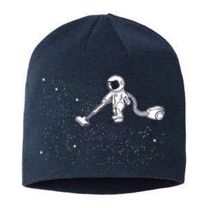 Funny Astronaut Vacuuming Galaxy Stars Sustainable Beanie