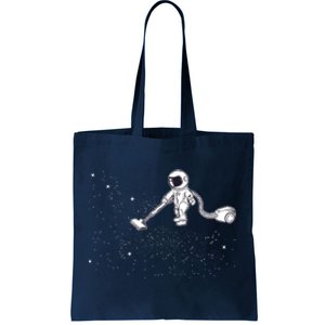 Funny Astronaut Vacuuming Galaxy Stars Tote Bag