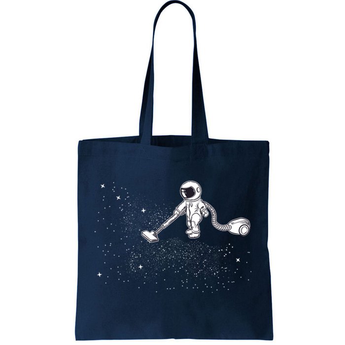 Funny Astronaut Vacuuming Galaxy Stars Tote Bag