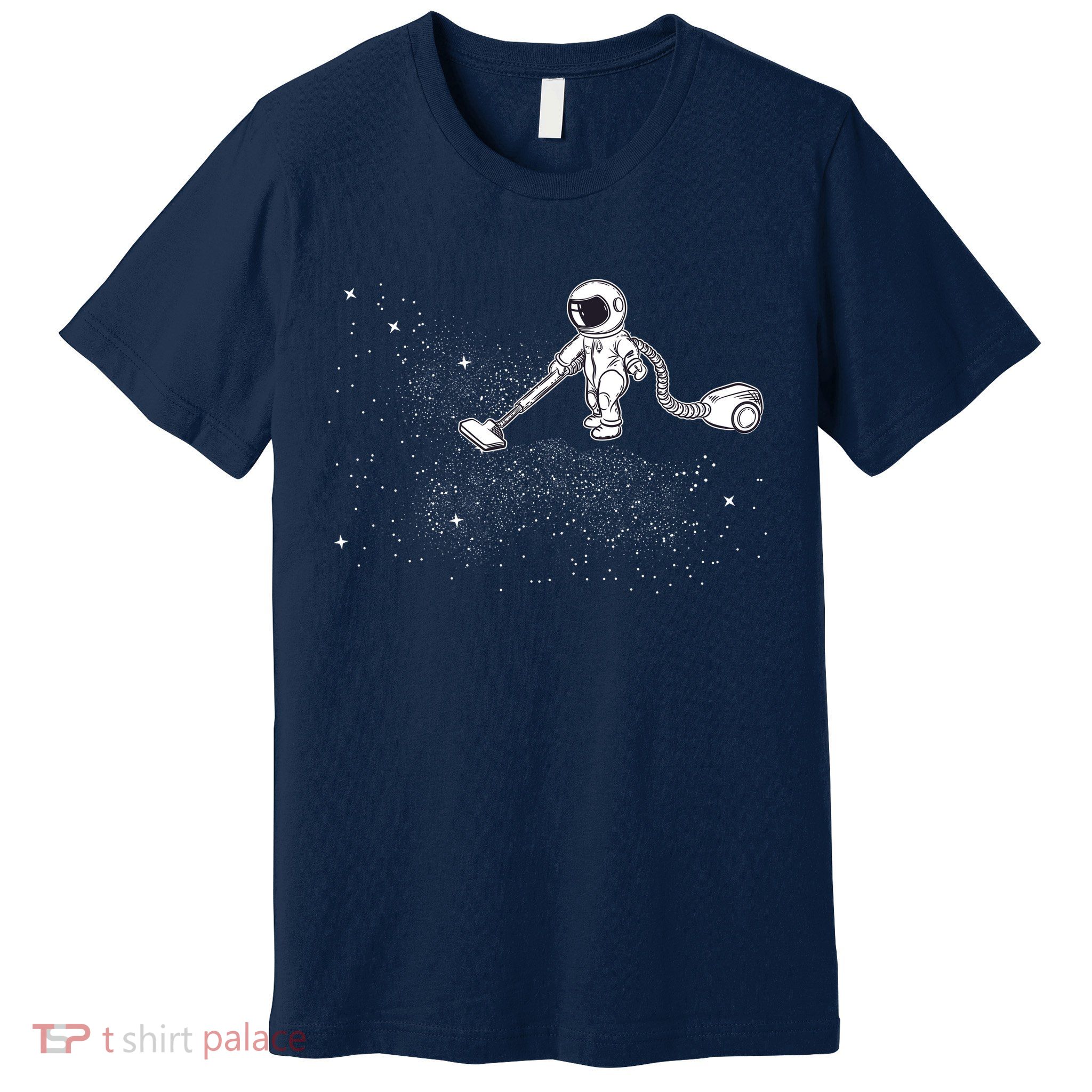 Funny Astronaut Vacuuming Galaxy Stars Premium T-Shirt