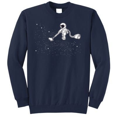 Funny Astronaut Vacuuming Galaxy Stars Tall Sweatshirt