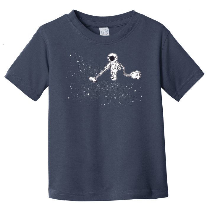 Funny Astronaut Vacuuming Galaxy Stars Toddler T-Shirt