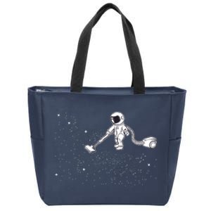 Funny Astronaut Vacuuming Galaxy Stars Zip Tote Bag