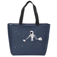 Funny Astronaut Vacuuming Galaxy Stars Zip Tote Bag