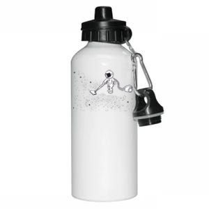 Funny Astronaut Vacuuming Galaxy Stars Aluminum Water Bottle