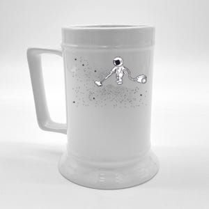 Funny Astronaut Vacuuming Galaxy Stars Beer Stein