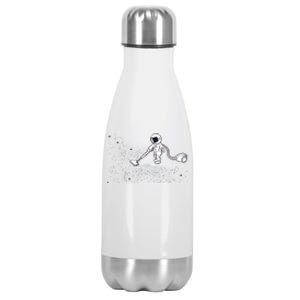 Funny Astronaut Vacuuming Galaxy Stars Stainless Steel Insulated Water Bottle