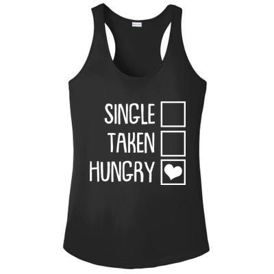 Funny Anti Valentine Single Taken Hungry Ladies PosiCharge Competitor Racerback Tank