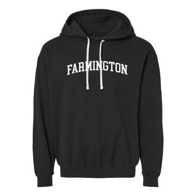 Farmington Arch Vintage Retro College Athletic Sport Garment-Dyed Fleece Hoodie