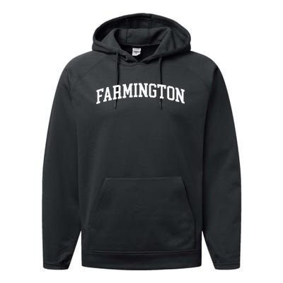 Farmington Arch Vintage Retro College Athletic Sport Performance Fleece Hoodie