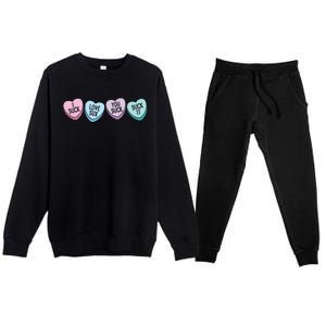 Funny Anti Valentine's Day Sarcastic Love Sucks Gift Premium Crewneck Sweatsuit Set