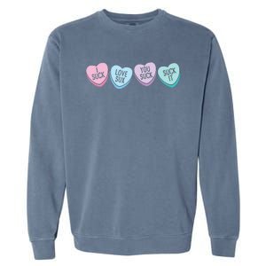 Funny Anti Valentine's Day Sarcastic Love Sucks Gift Garment-Dyed Sweatshirt