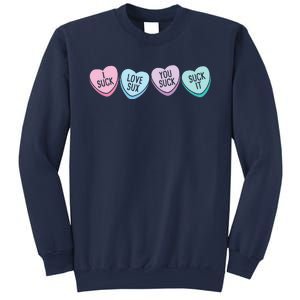 Funny Anti Valentine's Day Sarcastic Love Sucks Gift Sweatshirt