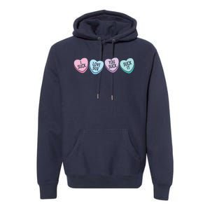 Funny Anti Valentine's Day Sarcastic Love Sucks Gift Premium Hoodie