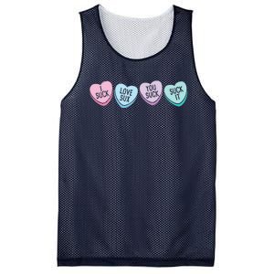 Funny Anti Valentine's Day Sarcastic Love Sucks Gift Mesh Reversible Basketball Jersey Tank