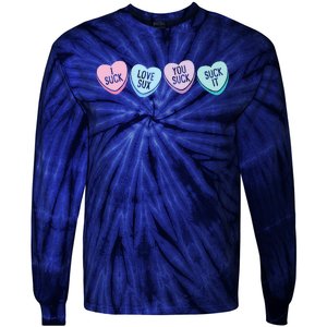 Funny Anti Valentine's Day Sarcastic Love Sucks Gift Tie-Dye Long Sleeve Shirt