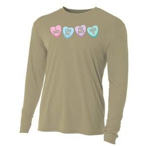 Funny Anti Valentine's Day Sarcastic Love Sucks Gift Cooling Performance Long Sleeve Crew