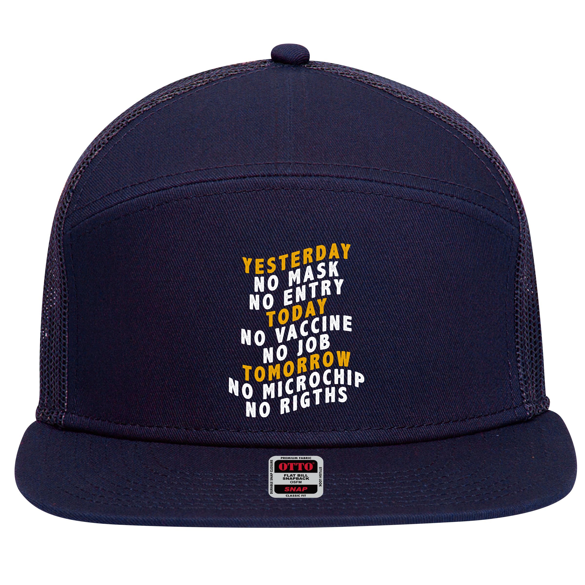 Funny Anti Vaccine 7 Panel Mesh Trucker Snapback Hat