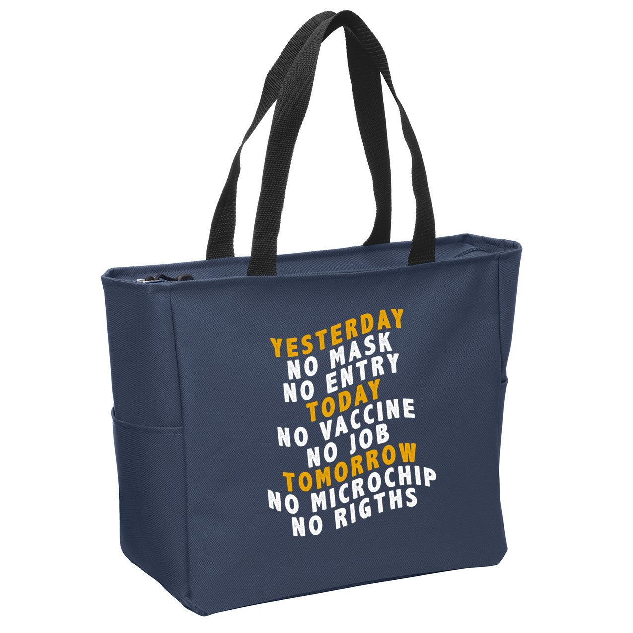 Funny Anti Vaccine Zip Tote Bag