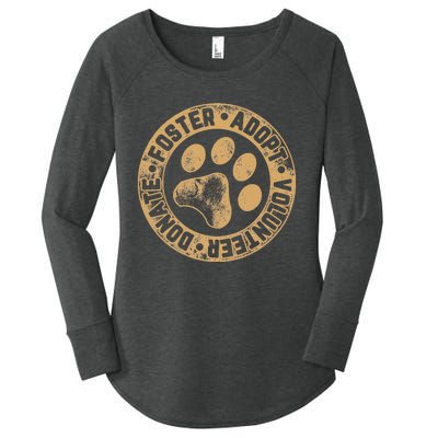 Foster. Adopt. Volunteer. Donate. Animal Rescue Dog Women's Perfect Tri Tunic Long Sleeve Shirt