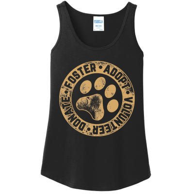 Foster. Adopt. Volunteer. Donate. Animal Rescue Dog Ladies Essential Tank