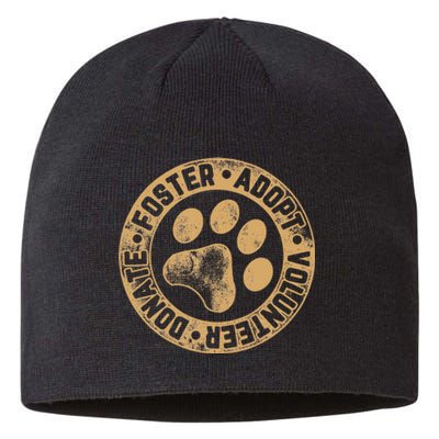 Foster. Adopt. Volunteer. Donate. Animal Rescue Dog Sustainable Beanie