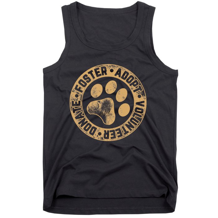 Foster. Adopt. Volunteer. Donate. Animal Rescue Dog Tank Top