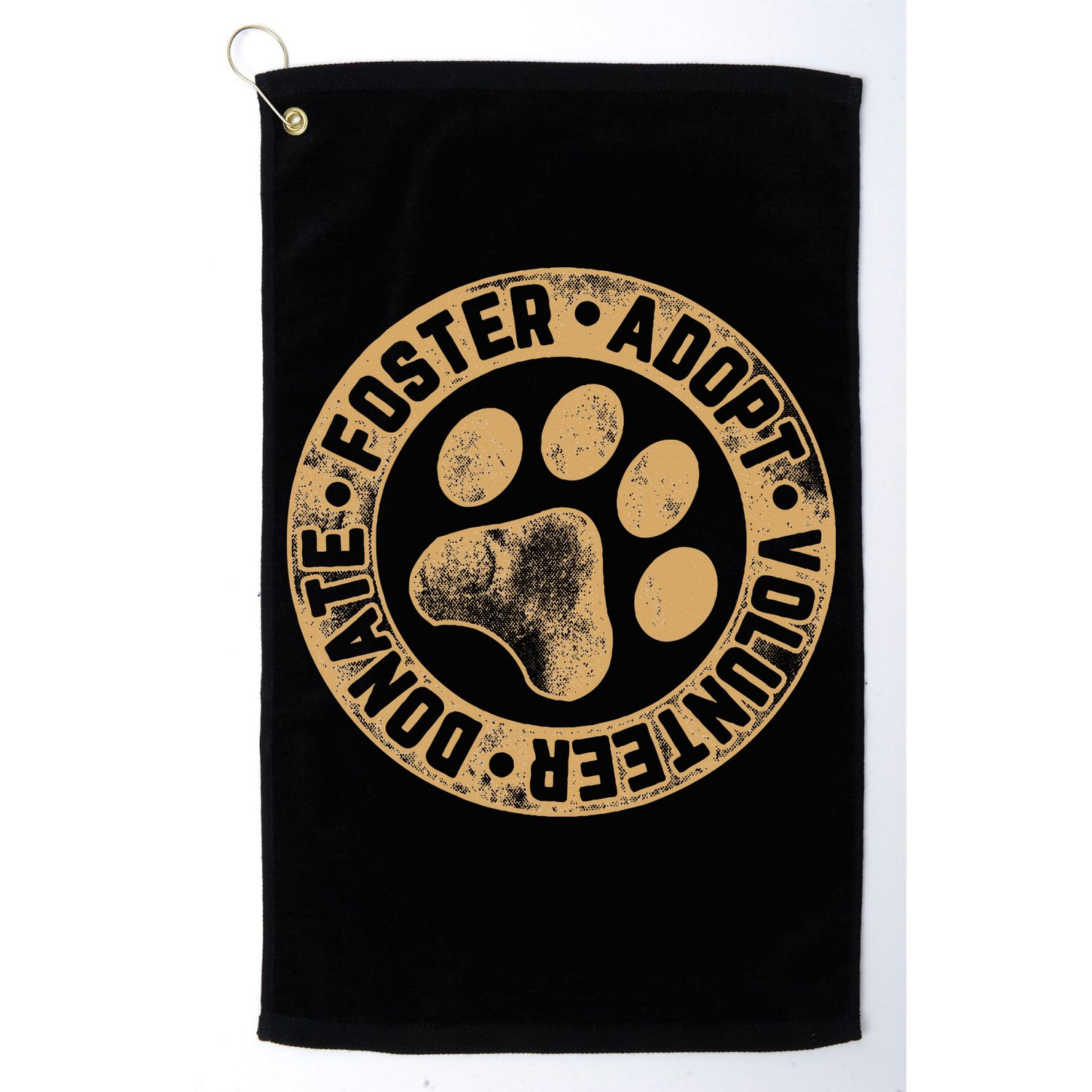 Foster. Adopt. Volunteer. Donate. Animal Rescue Dog Golf Towel