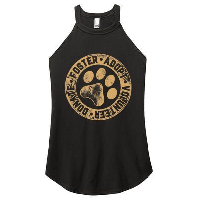 Foster. Adopt. Volunteer. Donate. Animal Rescue Dog Women's Perfect Tri Rocker Tank