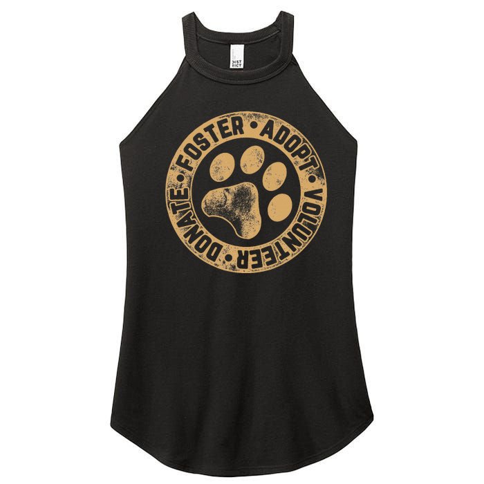 Foster. Adopt. Volunteer. Donate. Animal Rescue Dog Women's Perfect Tri Rocker Tank