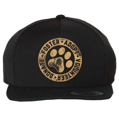 Foster. Adopt. Volunteer. Donate. Animal Rescue Dog Wool Snapback Cap