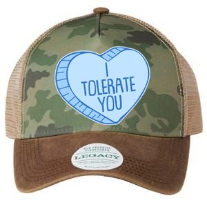 Funny Anti Valentines Day I Tolerate You Candy Heart Legacy Tie Dye Trucker Hat