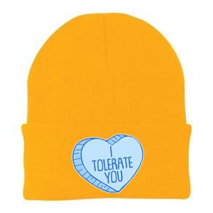 Funny Anti Valentines Day I Tolerate You Candy Heart Knit Cap Winter Beanie