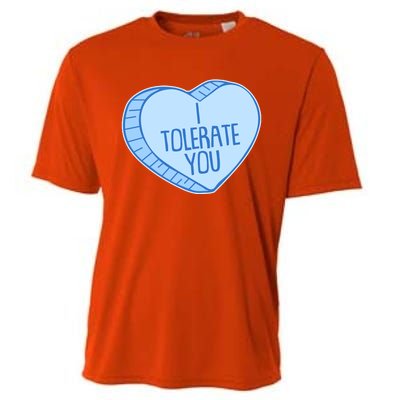 Funny Anti Valentines Day I Tolerate You Candy Heart Cooling Performance Crew T-Shirt