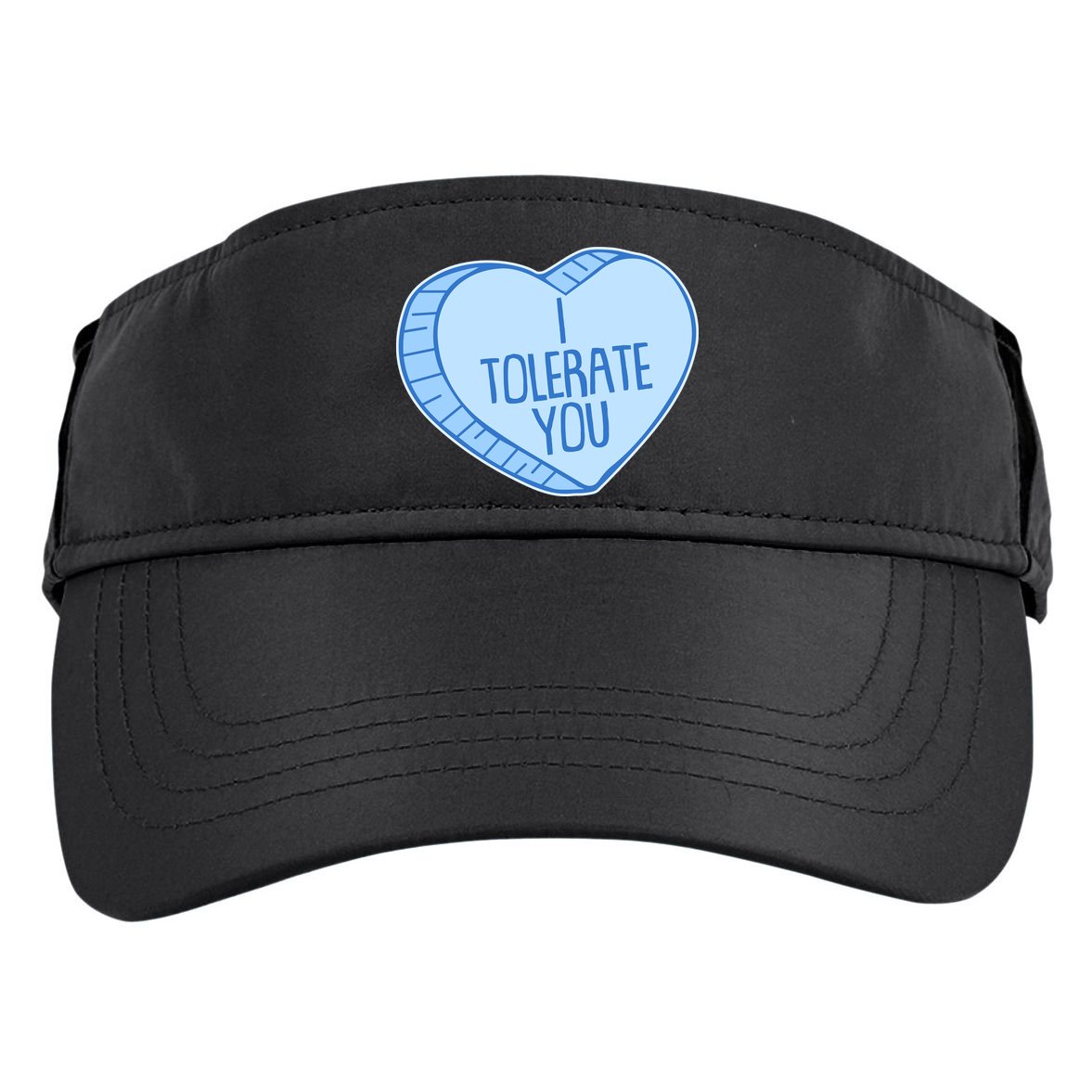 Funny Anti Valentines Day I Tolerate You Candy Heart Adult Drive Performance Visor